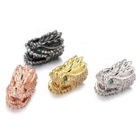 Kiárusítás! Cirkon kristályos sárkányfej köztes gyöngy.  10x21mm. 4 színben.