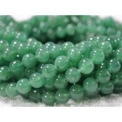 Zöld aventurin ásványgyöngy. 6mm.   1 szál (Kb. 40cm).