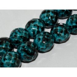 50db. Cseh csiszolt gyöngy. 8mm. Zöld, foltos.