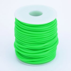 Leárazás! Üreges PVC zsinór. 2mm.  Neonzöld. 50m/tekercs.