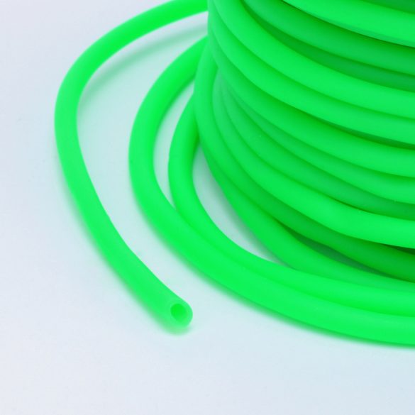 Leárazás! Üreges PVC zsinór. 2mm.  Neonzöld. 50m/tekercs.