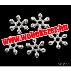   Hópehely. 10x2mm. ezüst szín.  Fémgyöngy, köztes gyöngy. 100db.