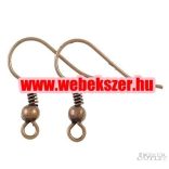 Fülbevaló. Fülbevaló alap. Antik réz szín.  100db/csomag.