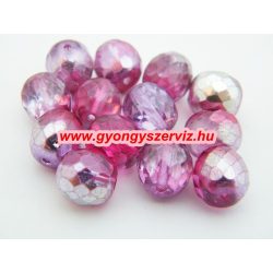 Cseh csiszolt gyöngy. 10mm. Pink AB.  10db.