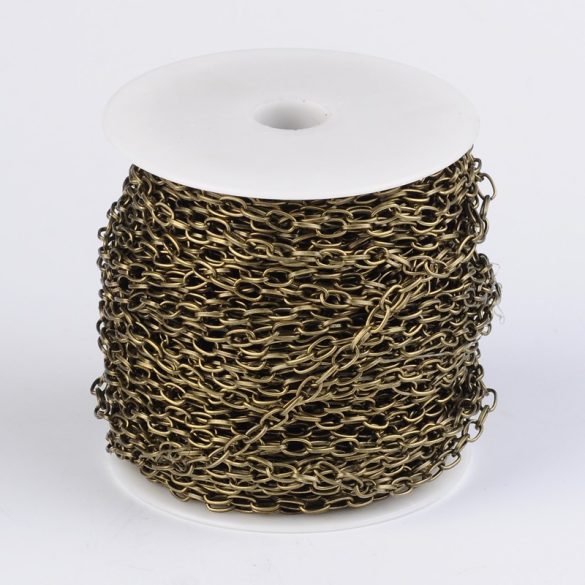 50m. Ékszer lánc. Antik bronz szín.