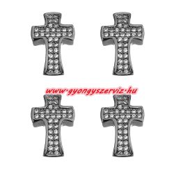   Kiárusítás!  kristályos köztes gyöngy. Kereszt. Fekete szín, fehér kristály.