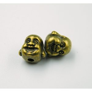 25db. Mosolygó buddha köztes gyöngy. Antik bronz szín. 