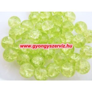  Cseh, roppantott üveggyöngy. 8mm. Almazöld.  50db/csomag.