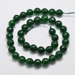  1 szál.Csiszolt jade ásványgyöngy. 8mm. Smaragd szín.