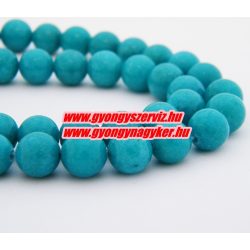   Jade ásványgyöngy. 8mm. Sötét türkizzöld. AAA. 1 szál. (kb. 40cm)