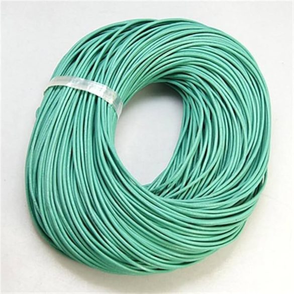 Bőr szalag, bőr zsinór. 2mm.  Zöld. 10m/db
