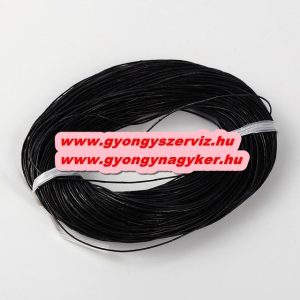 Bőr szalag, bőr zsinór.  2mm. Fekete. 10m/db.