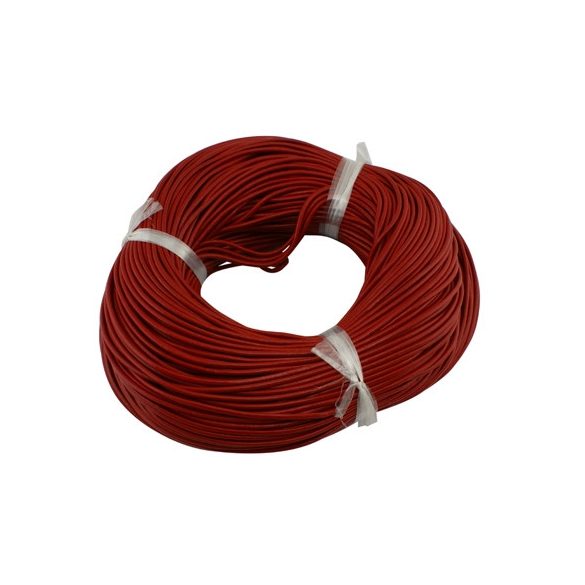 100m. Bőr zsinór. 2mm. Tégla vörös.
