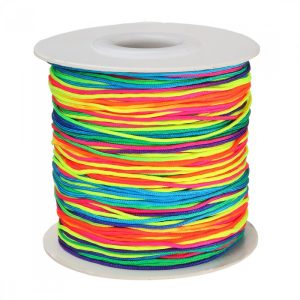 Leárazás! Shamballa fonal, poliészter fonal. 0.8mm. Szívárvány. 120m/db.