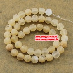   Matt barna dinnyekvarc ásványgyöngy. 8mm. 1 szál, kb. 40cm.