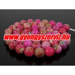   Regalit, császárkő ásványgyöngy. 8mm. Pink. 1 szál, kb. 40cm.