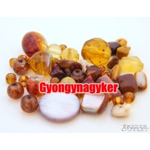 Vegyes gyöngy válogatás. Üveg, ásvány gyöngy mix. 50g/csomag. 8 szín! 
