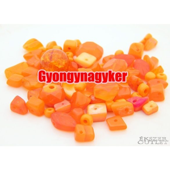 Vegyes gyöngy válogatás. Üveg, ásvány gyöngy mix. 50g/csomag. 8 szín! 