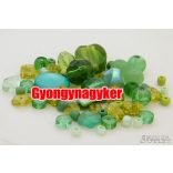 Vegyes gyöngy válogatás. Üveg, ásvány gyöngy mix. 50g/csomag. 8 szín! 