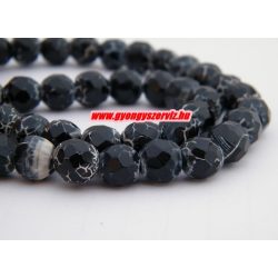   Csiszolt bőr hatású achát ásványgyöngy. 8mm. 1 szál (40cm).