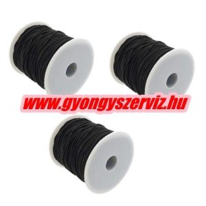 Gumizsinór, kalapgumi. 0.8mm. Fekete. 10m/db.