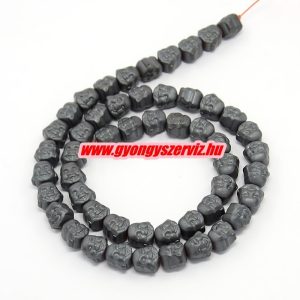 25db. Matt hematit buddha fej köztes gyöngy. 