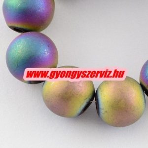 1 szál. Matt hematit ásványgyöngy. 8mm. Szívárvány szín. 1 szál. (kb. 40cm)