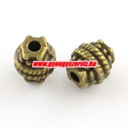50db. Köztes fémgyöngy. 7.5x6.5mm. Antik bronz szín. 
