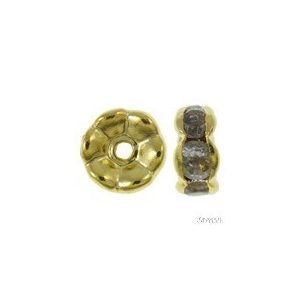 100db. Fémgyöngy. Fém köztes gyöngy. Rondell.  Arany szín. 7x3mm.  