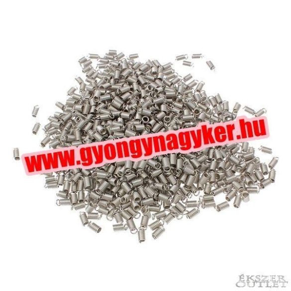  100db. Rugós végzáró. 4x8mm. Platina szín. 