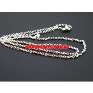 Acél nyaklánc. Szemes. Ezüst szín. 10db/csomag