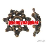 Gyöngykupak. Fém gyöngy. 9x9x2.5mm. Antik réz szín.    100db.