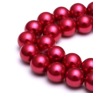 100db. Üveg tekla gyöngy. 8mm. Pinkes vörös.
