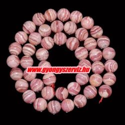 1 szál. Rodokrozit ásványgyöngy. 10mm. AA.