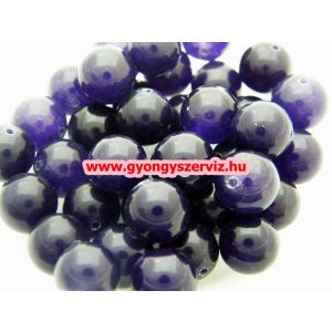 Jade ásványgyöngy. 10mm. Lila. 1 szál, kb. 40cm.