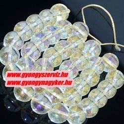 Aura kvarc, aura kristály. Világos pezsgő. 8mm.