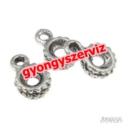 Charm tartó, medáltartó. Antik ezüst szín.  100db.