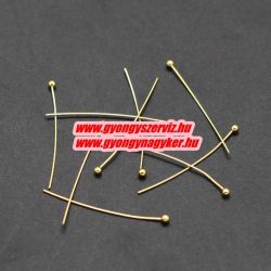 Gömbfejű szerelőpálca. 0.6x35mm. Arany szín. 100db.