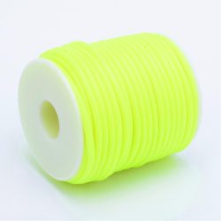   Leárazás! Üreges PVC zsinór. 2mm.  Neon sárga. 50m/tekercs.