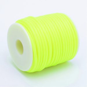 Leárazás! Üreges PVC zsinór. 2mm.  Neon sárga. 50m/tekercs.
