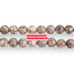 Üledékes jáspis ásványgyöngy. 8mm. 1 szál, kb. 40cm.