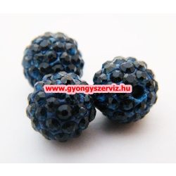 Shamballa gyöngy. 10 mm. Montana kék. 10db.