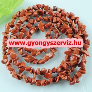 Barna napkő törmelékköves szál. Splitter gyöngy. 1 szál. 