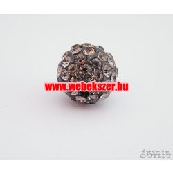 Shamballa gyöngy. Kristály gyöngy. 12mm. Grafit.  10db.