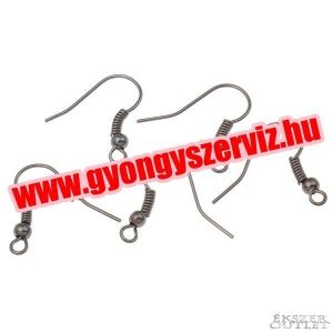 Fülbevaló alap. 18x19x3mm. Ólom fekete.  100db/csomag.