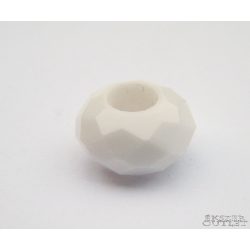 Pandora üveg gyöngy. 14x8mm. Fehér.  10db.