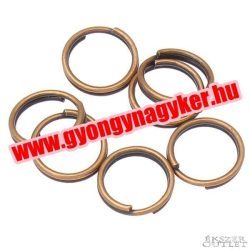   Fém karika. Szerelő karika. Dupla. Antik réz. 7x1mm.  100db.
