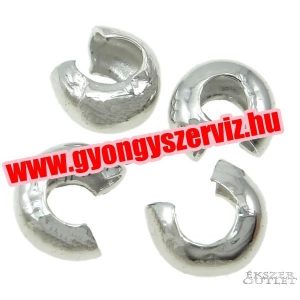 Stopper. Csomórejtő patkó. 4mm. Platina szín. 100 db/csomag.  Leárazva!