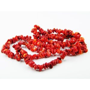 Korall splittergyöngy. Piros. 1 szál.