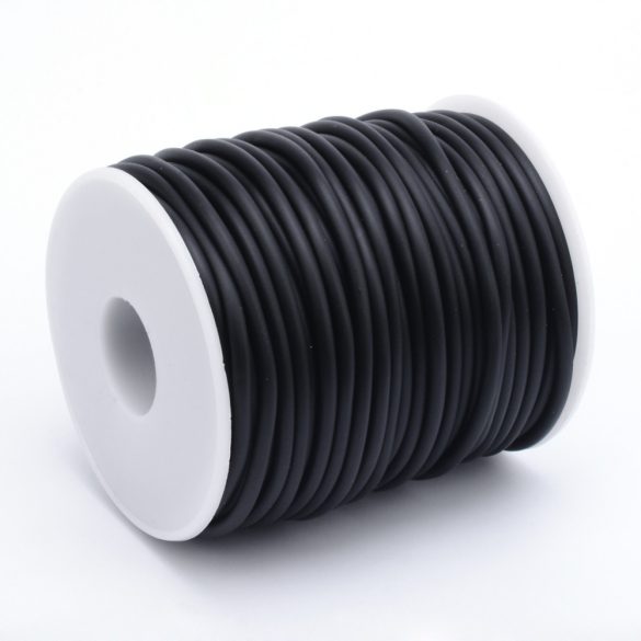 Leárazás! Üreges PVC zsinór. 2mm.  Fekete. 50m/tekercs.